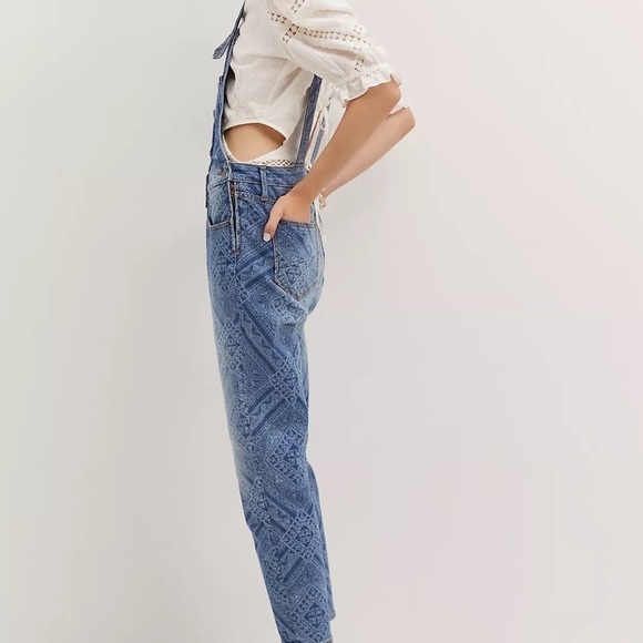 NWT - Anthropologie Adjustable Trouser Straps Denim Jean Overalls - Picture 3 of 4